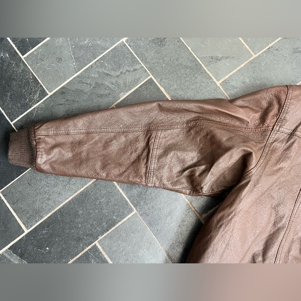Vintage urban cowboy brown leather bomber - Picture 7 of 16